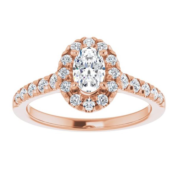 French-Set Halo-Style Engagement Ring Image 3 Leitzel's Jewelry Myerstown, PA