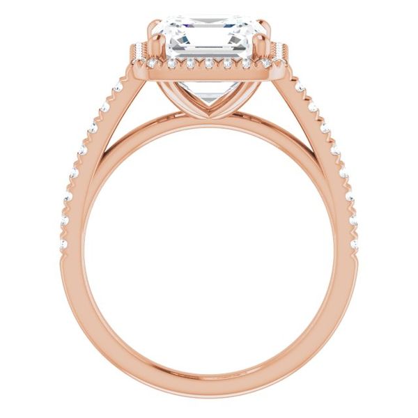 French-Set Halo-Style Engagement Ring Image 2 Oak Valley Jewelers Oakdale, CA