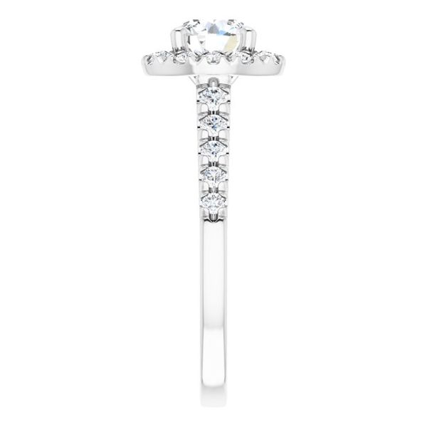 French-Set Halo-Style Engagement Ring Image 4 Leitzel's Jewelry Myerstown, PA