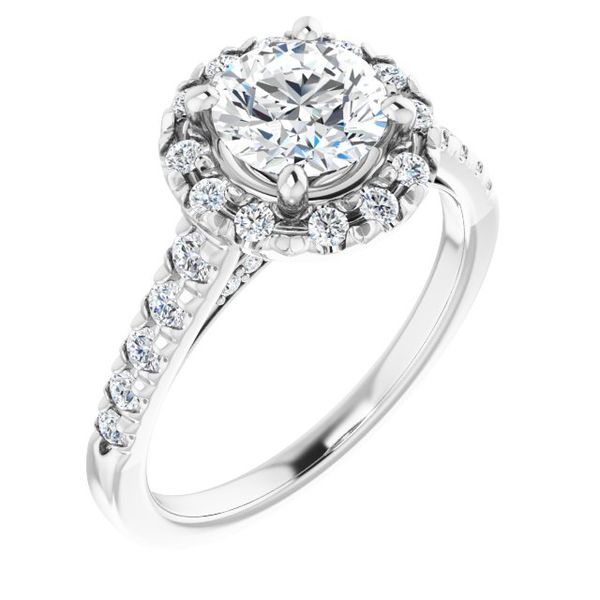 French-Set Halo-Style Engagement Ring Reiniger Jewelers Swansea, IL