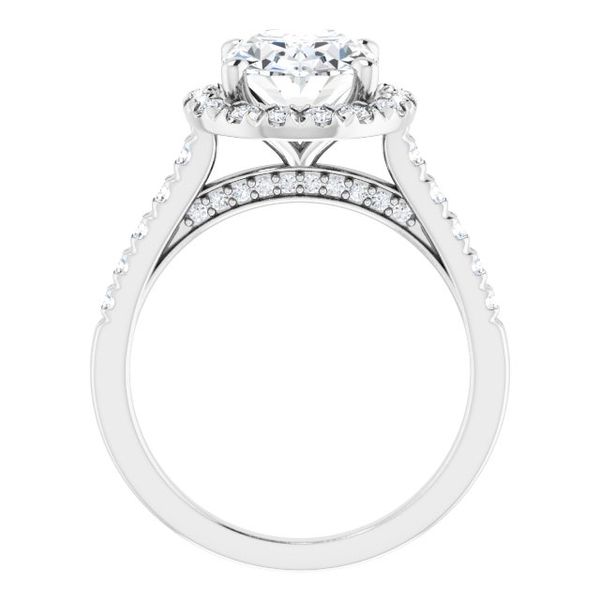 French-Set Halo-Style Engagement Ring Image 2 Glatz Jewelry Aliquippa, PA