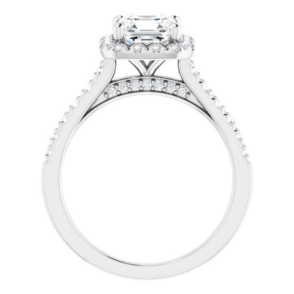 French-Set Halo-Style Engagement Ring Image 2 Vail Creek Jewelry Designs Turlock, CA