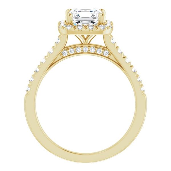 French-Set Halo-Style Engagement Ring Image 2 Victoria Jewellers REGINA, SK