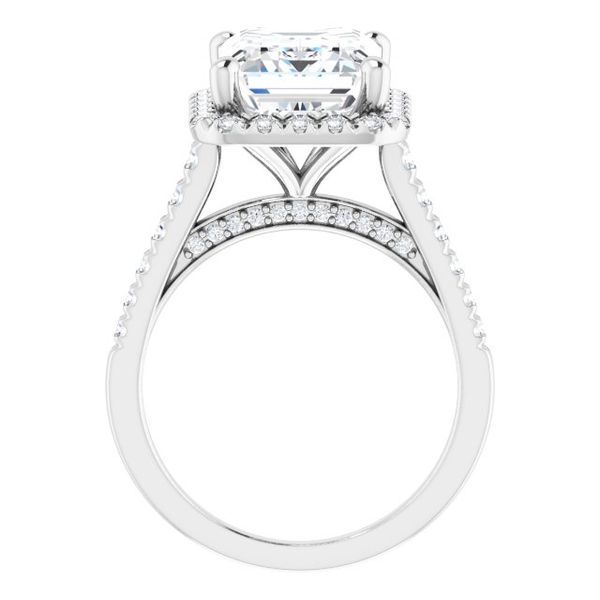 French-Set Halo-Style Engagement Ring Image 2 Robison Jewelry Co. Fernandina Beach, FL