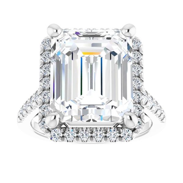 French-Set Halo-Style Engagement Ring Image 3 Robison Jewelry Co. Fernandina Beach, FL