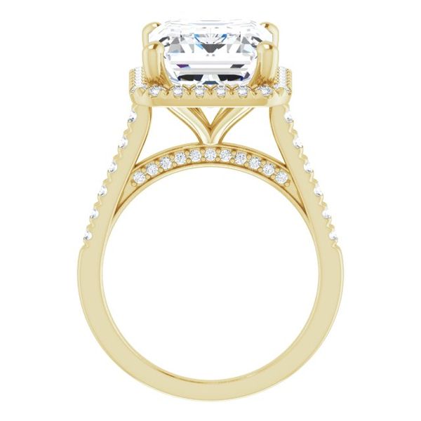 French-Set Halo-Style Engagement Ring Image 2 Robison Jewelry Co. Fernandina Beach, FL