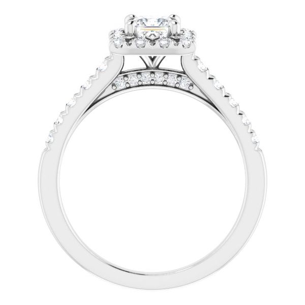French-Set Halo-Style Engagement Ring Image 2 Jimmy Smith Jewelers Decatur, AL