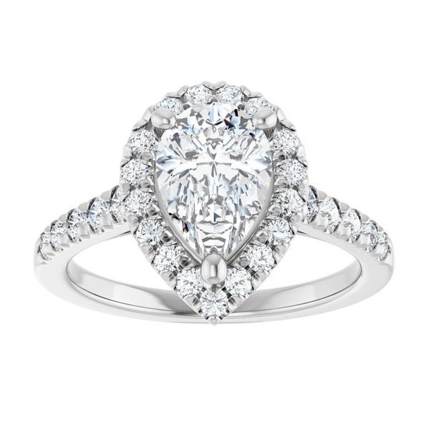 French-Set Halo-Style Engagement Ring Image 3 H. Brandt Jewelers Natick, MA