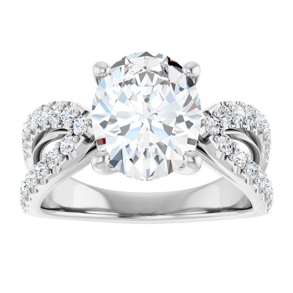 Accented Engagement Ring Image 3 The Jewelry Source El Segundo, CA