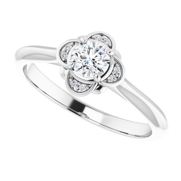 Accented Engagement Ring Image 5 Michael Szwed Jewelers Longmeadow, MA