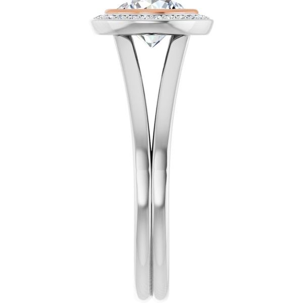 Bezel-Set Halo-Style Engagement Ring Image 4 Stuart Benjamin & Co. Jewelry Designs San Diego, CA