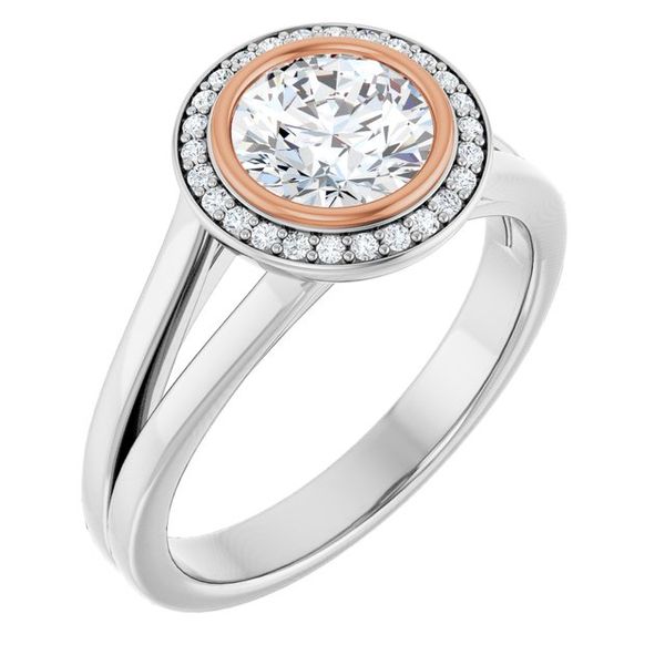 Bezel-Set Halo-Style Engagement Ring Stuart Benjamin & Co. Jewelry Designs San Diego, CA