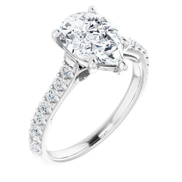 Certified Diamond Halo Pear Engagement Ring 0.85ct 18k White Gold – All  Diamond