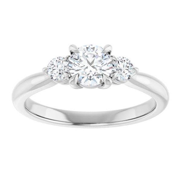 Three-Stone Engagement Ring Image 3 Peran & Scannell Jewelers Houston, TX