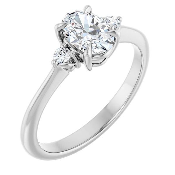 Side Stone Engagement Ring J. West Jewelers Round Rock, TX