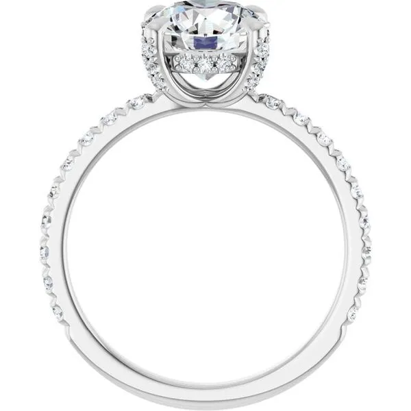 Claw-Prong Hidden Halo-Style Engagement Ring