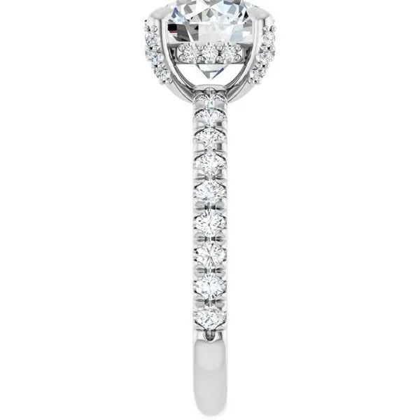 Claw-Prong Hidden Halo-Style Engagement Ring