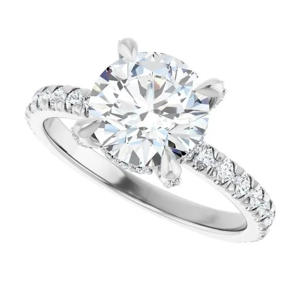 Claw-Prong Hidden Halo-Style Engagement Ring