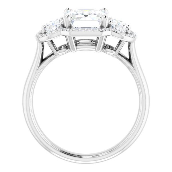 Three-Stone Halo-Style Engagement Ring Image 2 Robison Jewelry Co. Fernandina Beach, FL