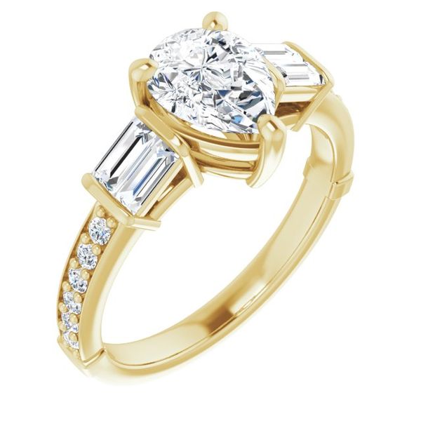 Baguette Accented Engagement Ring Hingham Jewelers Hingham, MA