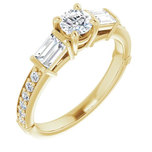 Baguette Accented Engagement Ring Swede's Jewelers East Windsor, CT