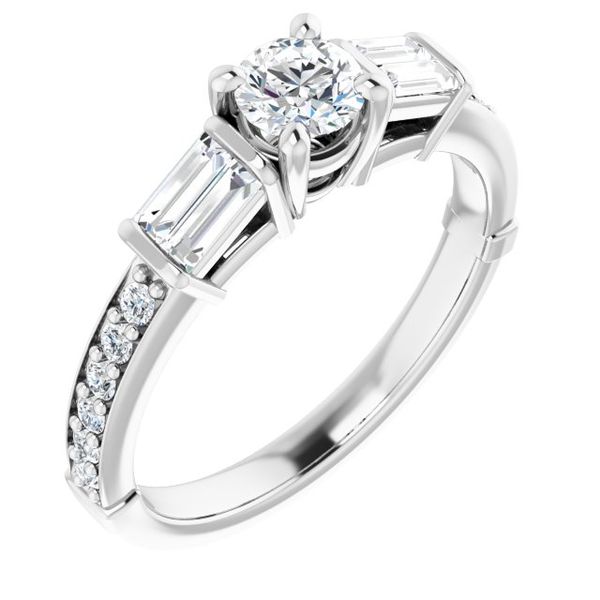 Baguette Accented Engagement Ring George & Company Diamond Jewelers Dickson City, PA