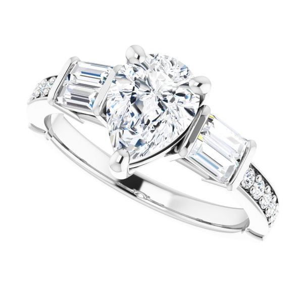 Baguette Accented Engagement Ring Image 5 Crown Jewelers Augusta, GA