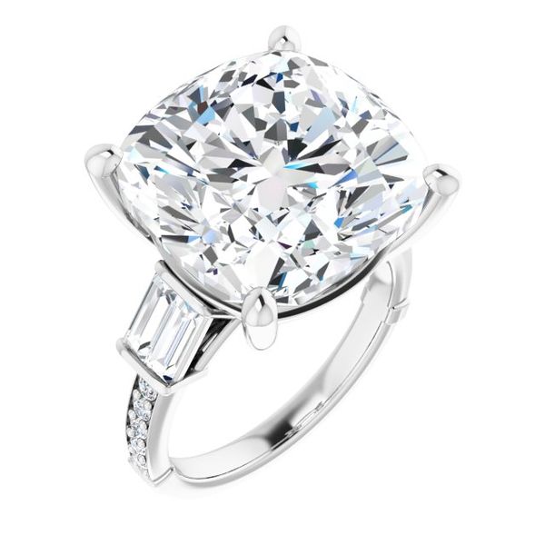 Baguette Accented Engagement Ring Robison Jewelry Co. Fernandina Beach, FL