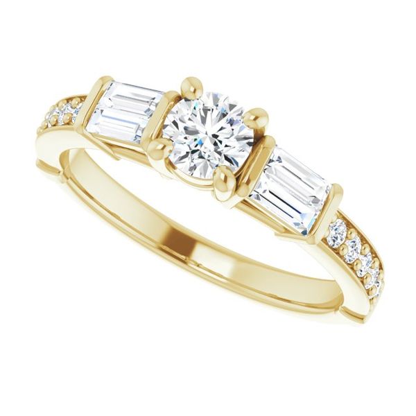 Baguette Accented Engagement Ring Image 5 Erica DelGardo Jewelry Designs Houston, TX