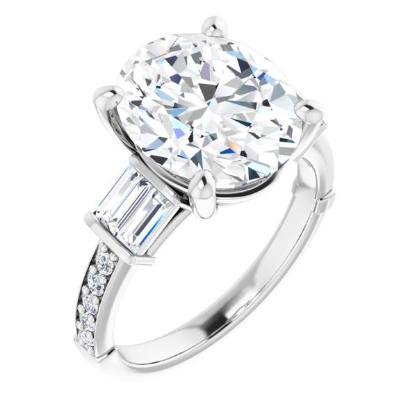Baguette Accented Engagement Ring Goldstein's Jewelers Mobile, AL