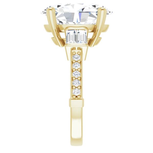 Baguette Accented Engagement Ring Image 4 MurDuff's, Inc. Florence, MA