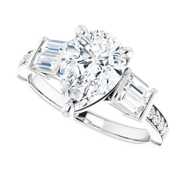 Baguette Accented Engagement Ring Image 5 Swede's Jewelers East Windsor, CT