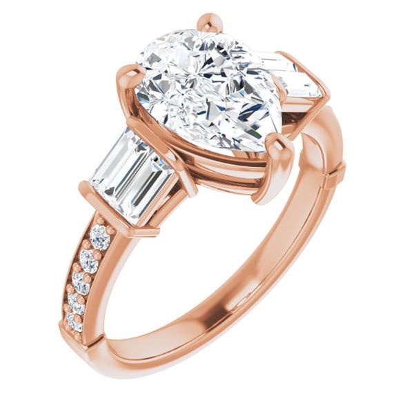 Baguette Accented Engagement Ring Couch's Jewelers Anniston, AL