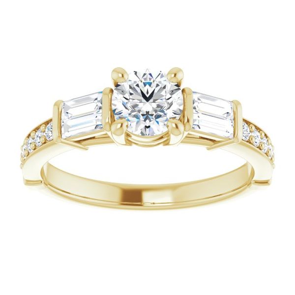 Baguette Accented Engagement Ring Image 3 Couch's Jewelers Anniston, AL
