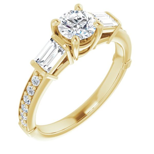 Baguette Accented Engagement Ring Ballard & Ballard Fountain Valley, CA