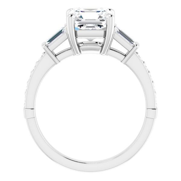 Baguette Accented Engagement Ring Image 2 Trinity Jewelers  Pittsburgh, PA