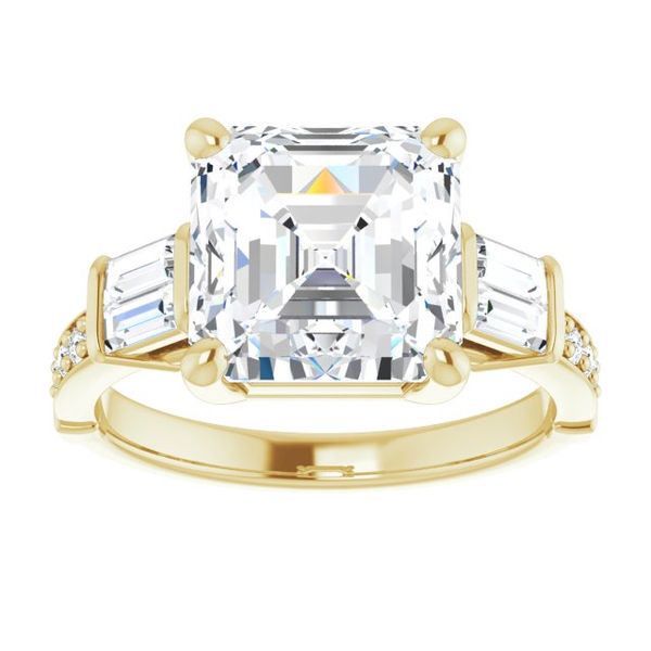 Baguette Accented Engagement Ring Image 3 Goldstein's Jewelers Mobile, AL