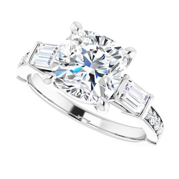 Baguette Accented Engagement Ring Image 5 Mark Jewellers La Crosse, WI