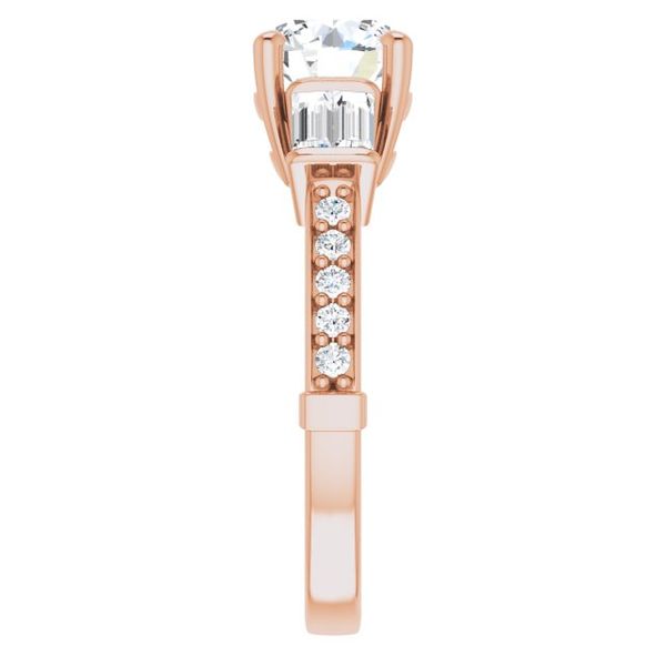 Baguette Accented Engagement Ring Image 4 Goldstein's Jewelers Mobile, AL