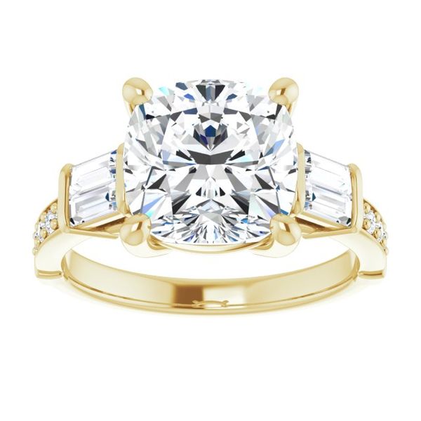 Baguette Accented Engagement Ring Image 3 Enchanted Jewelry Plainfield, CT