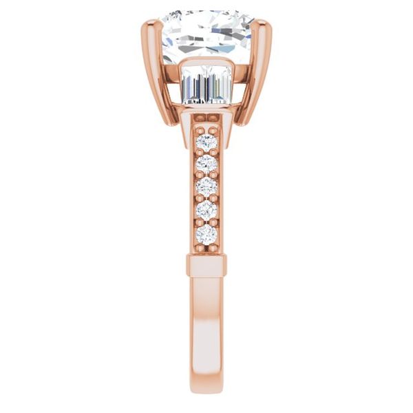 Baguette Accented Engagement Ring Image 4 Trinity Jewelers  Pittsburgh, PA