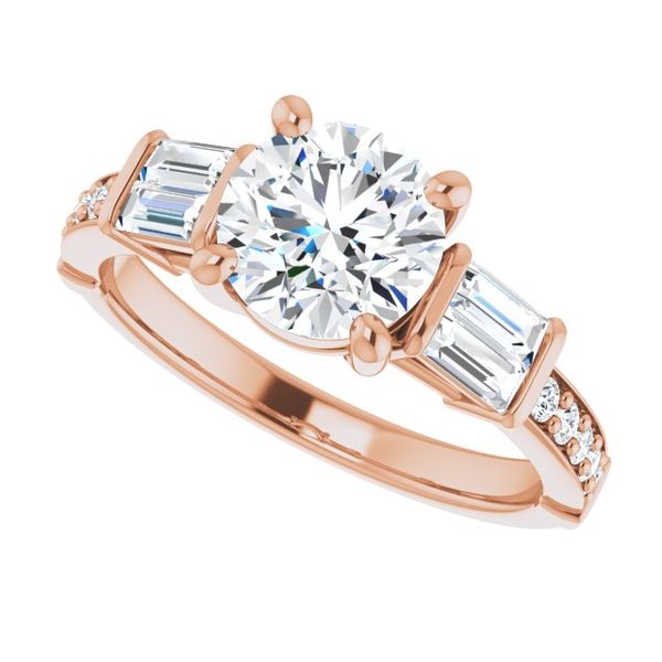 Baguette Accented Engagement Ring Image 5 Swede's Jewelers East Windsor, CT