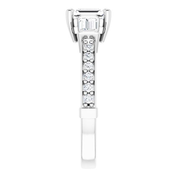 Baguette Accented Engagement Ring Image 4 MurDuff's, Inc. Florence, MA