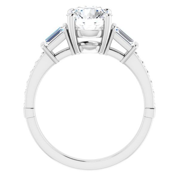 Baguette Accented Engagement Ring Image 2 Ballard & Ballard Fountain Valley, CA