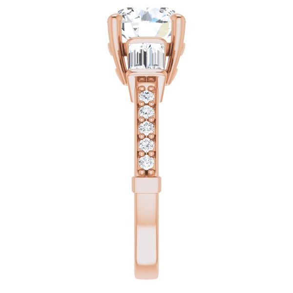 Baguette Accented Engagement Ring Image 4 Swede's Jewelers East Windsor, CT
