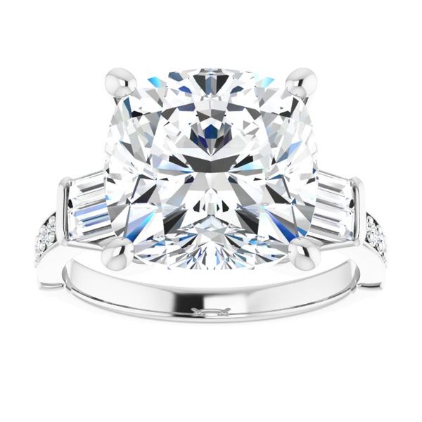 Baguette Accented Engagement Ring Image 3 MurDuff's, Inc. Florence, MA
