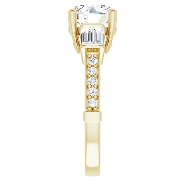 Baguette Accented Engagement Ring Image 4 Hingham Jewelers Hingham, MA