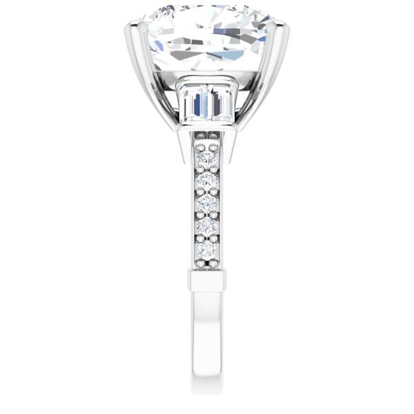 Baguette Accented Engagement Ring Image 4 Swede's Jewelers East Windsor, CT
