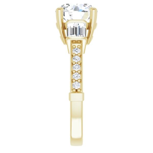 Baguette Accented Engagement Ring Image 4 Goldstein's Jewelers Mobile, AL