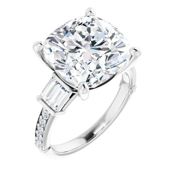 Baguette Accented Engagement Ring Hingham Jewelers Hingham, MA